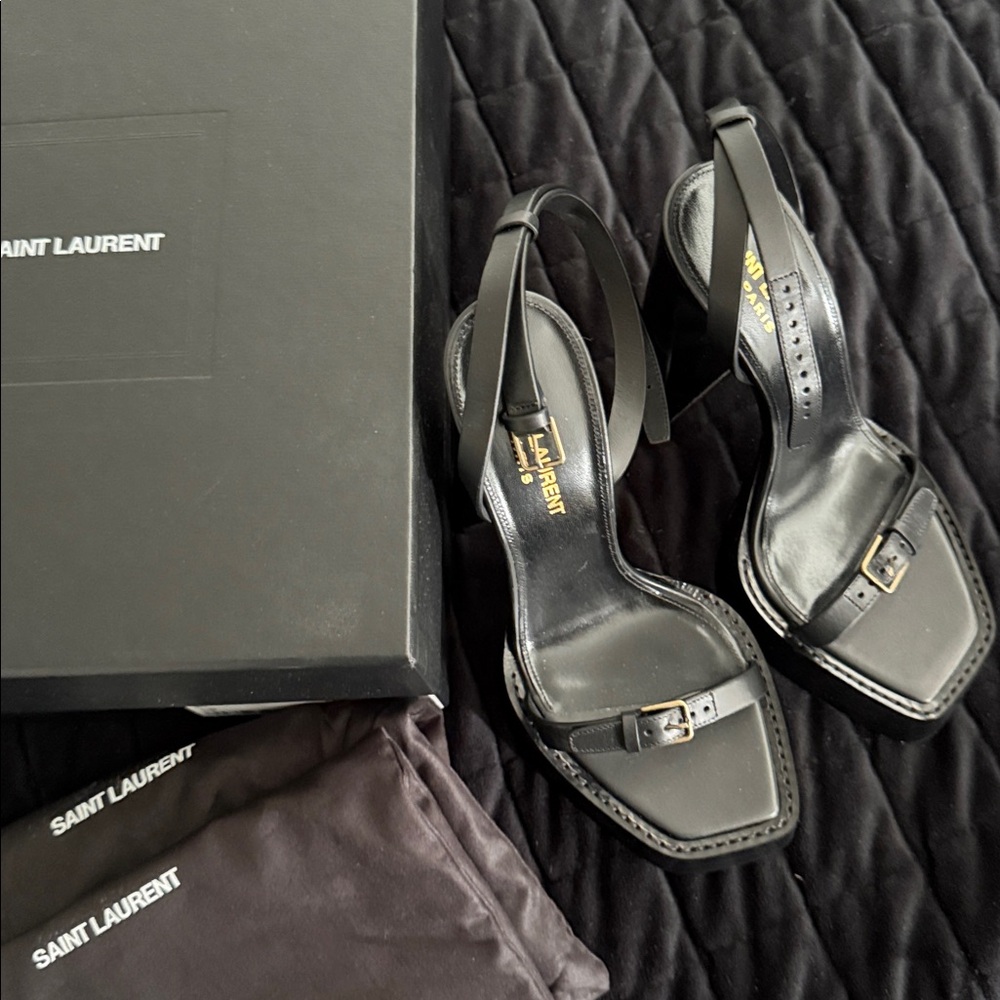 Saint Laurent Black Platform Heels
